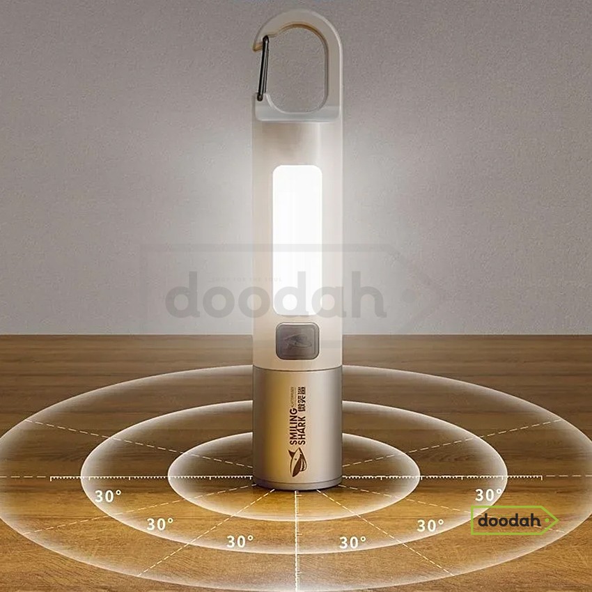 Багатофункціональний ліхтар COB / LED / USB Type-C / IP33 - CARPRIE Smiling Shark SD1019 White